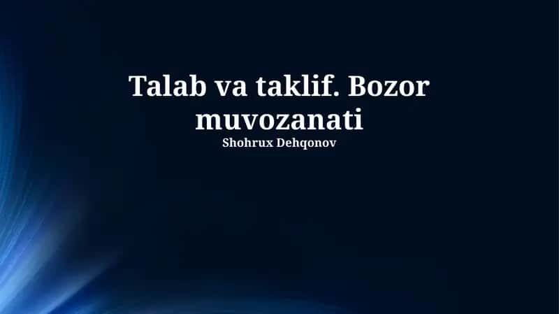 Bozor muvozanati