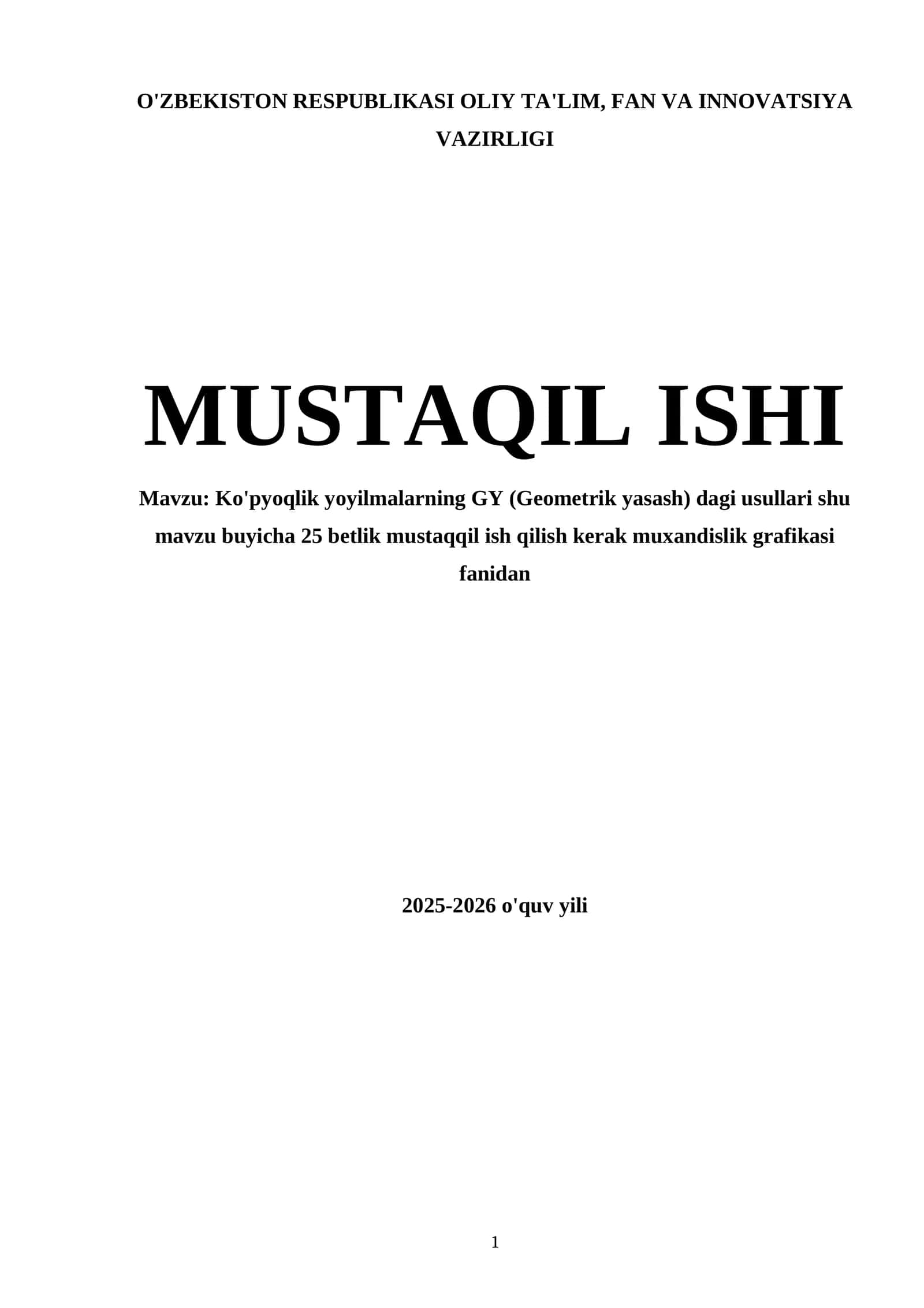 Ko'pyoqlik yoyilmalarning GY (Geometrik yasash) dagi usullari