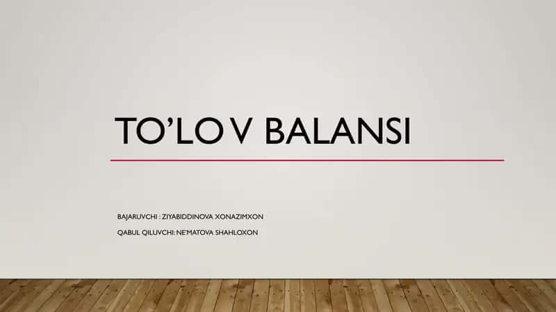 To’lov balansi