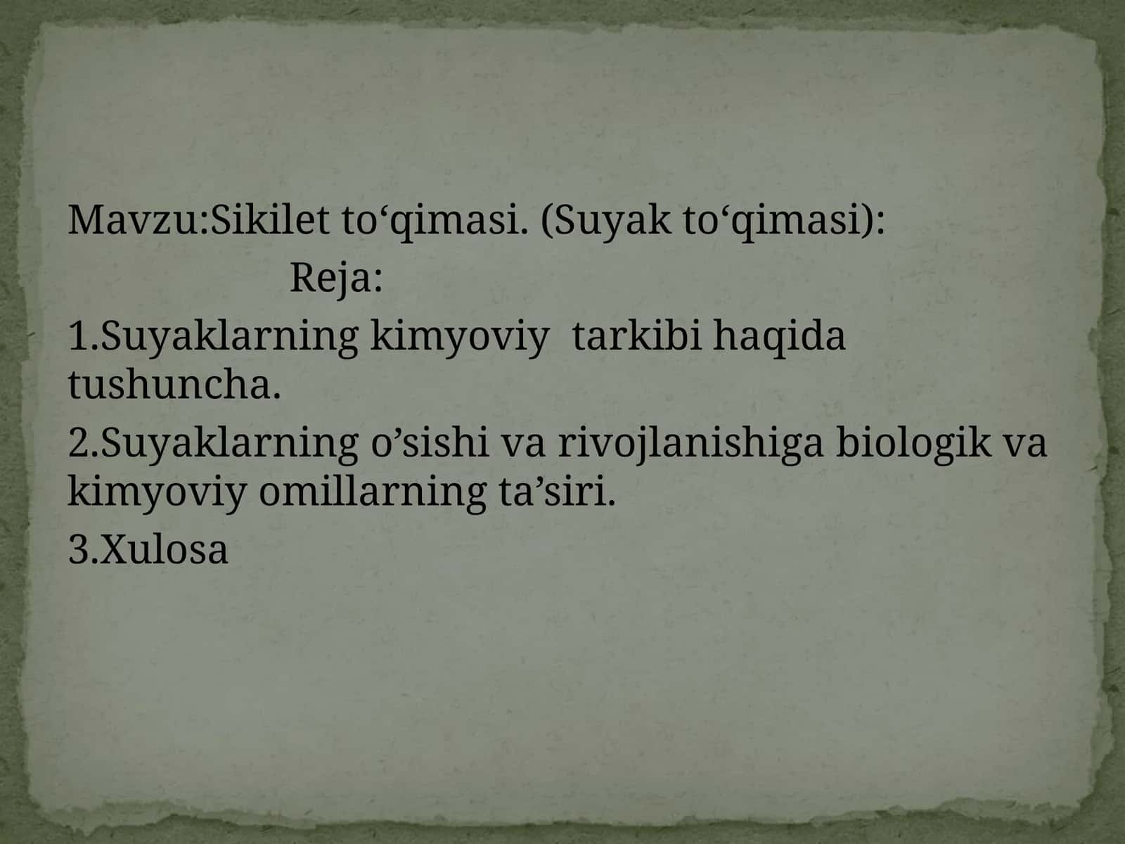 Sikilet toʻqimasi.(Suyak toʻqimasi)