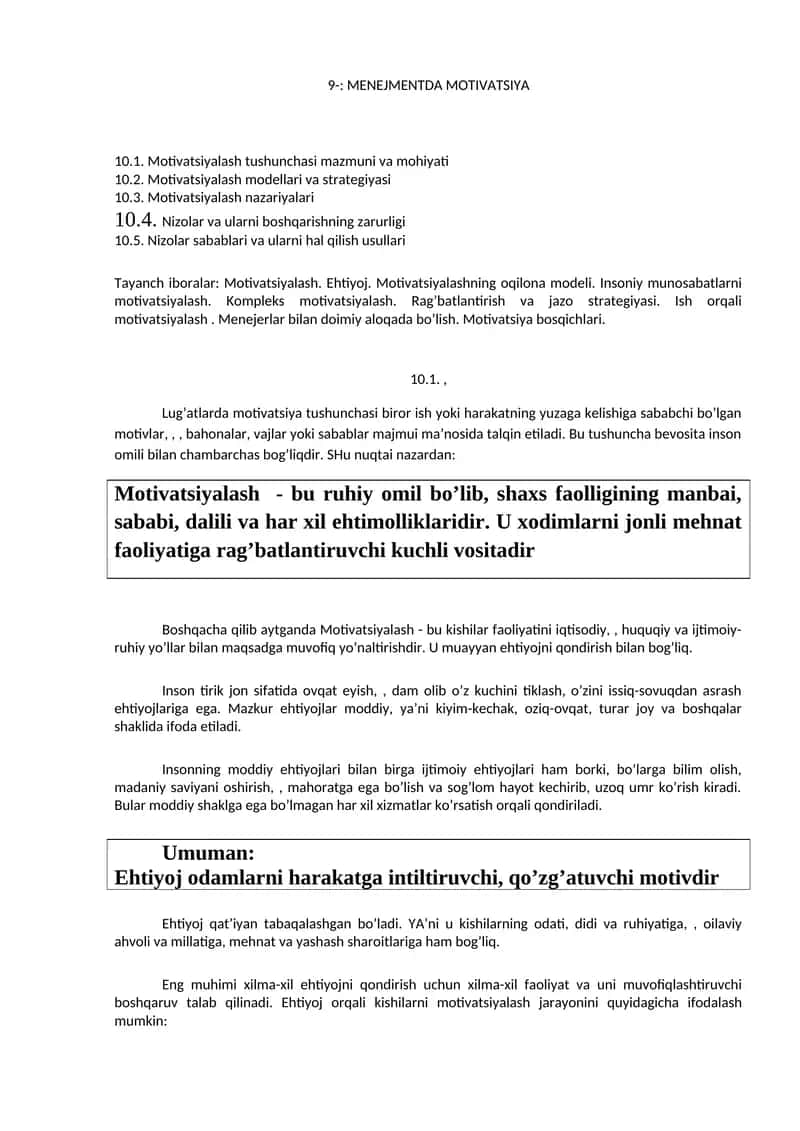 MOTIVATSIYALASH