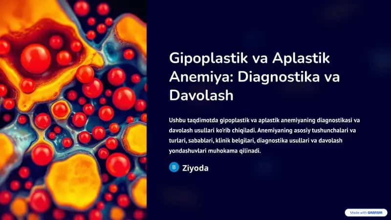 Gipoplastik va Aplastik Anemiya: Diagnostika va Davolash