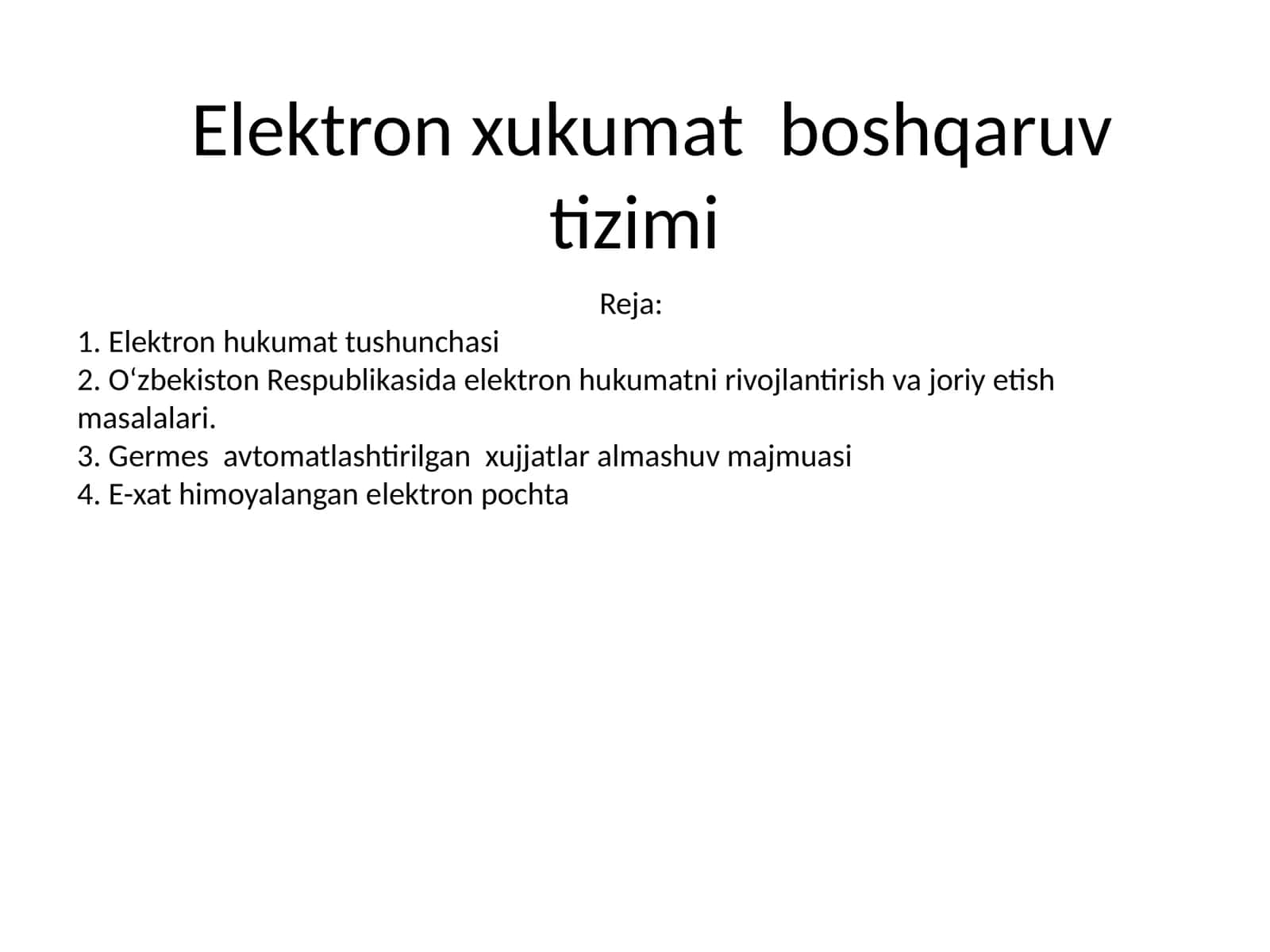 Elektron xukumat boshqaruv tizimi