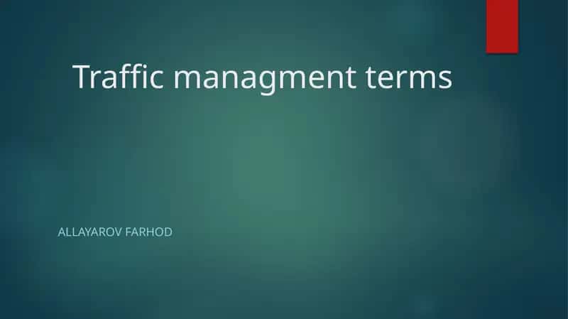 Trafficmanagmentterms