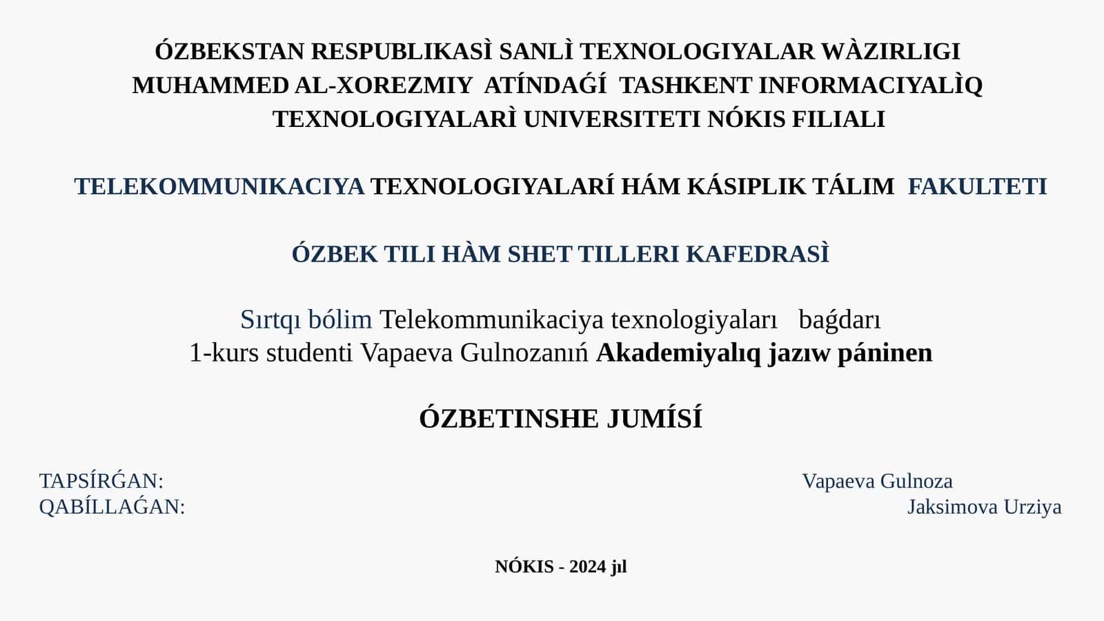 Arnawlı atamalar hám ilimiy informaciya alıwdı úyreniw
