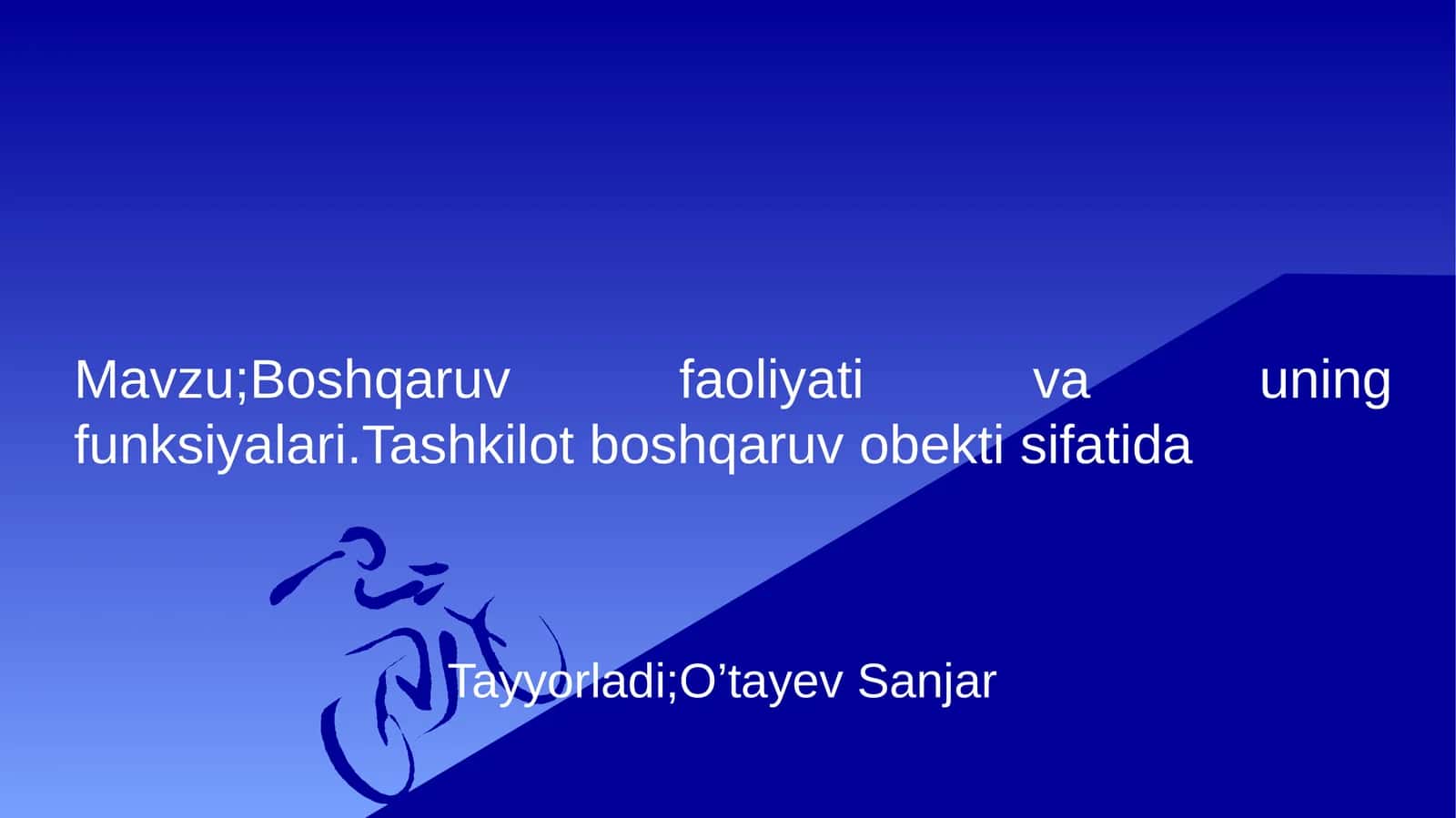 Boshqaruv faoliyati va uning funksiyalari