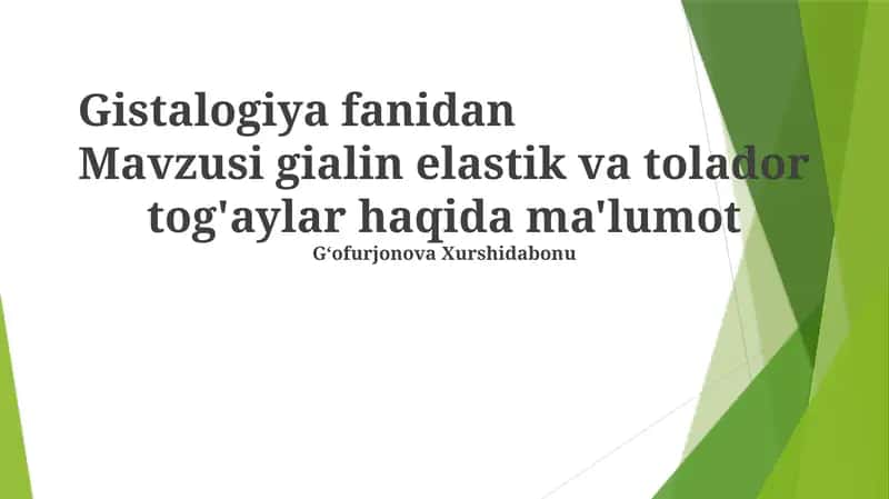 Gistalogiya fanidan