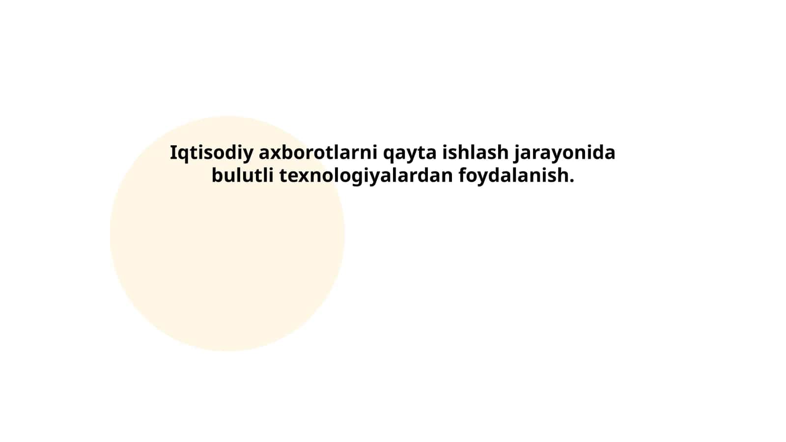 Bulutli texnologiyalar va iqtisodiy axborotlar