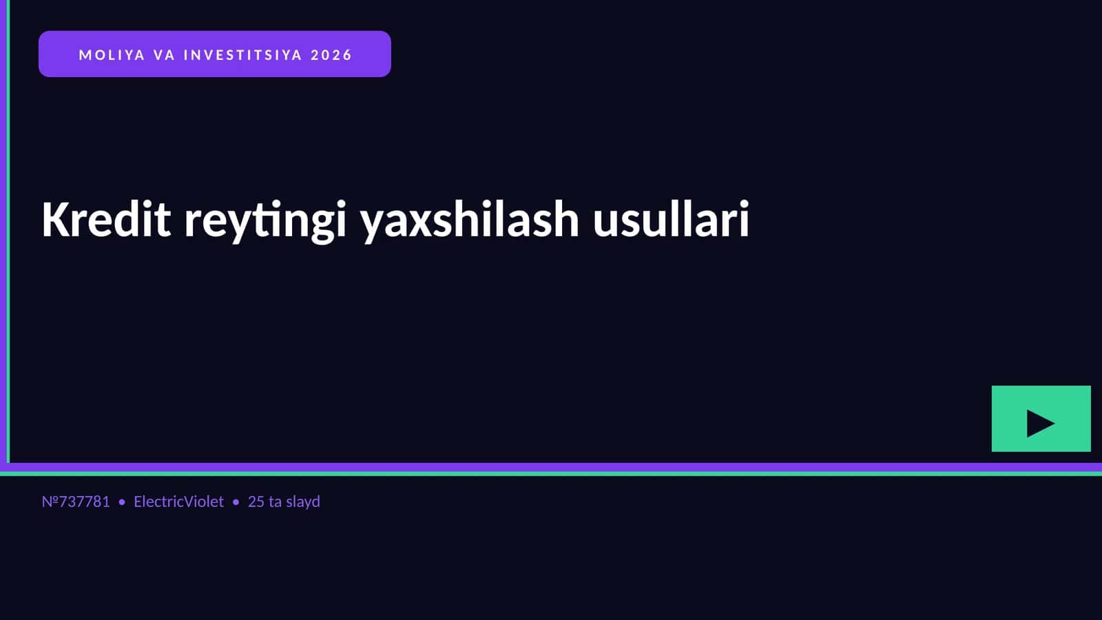 MOLIYA VA INVESTITSIYA 2026