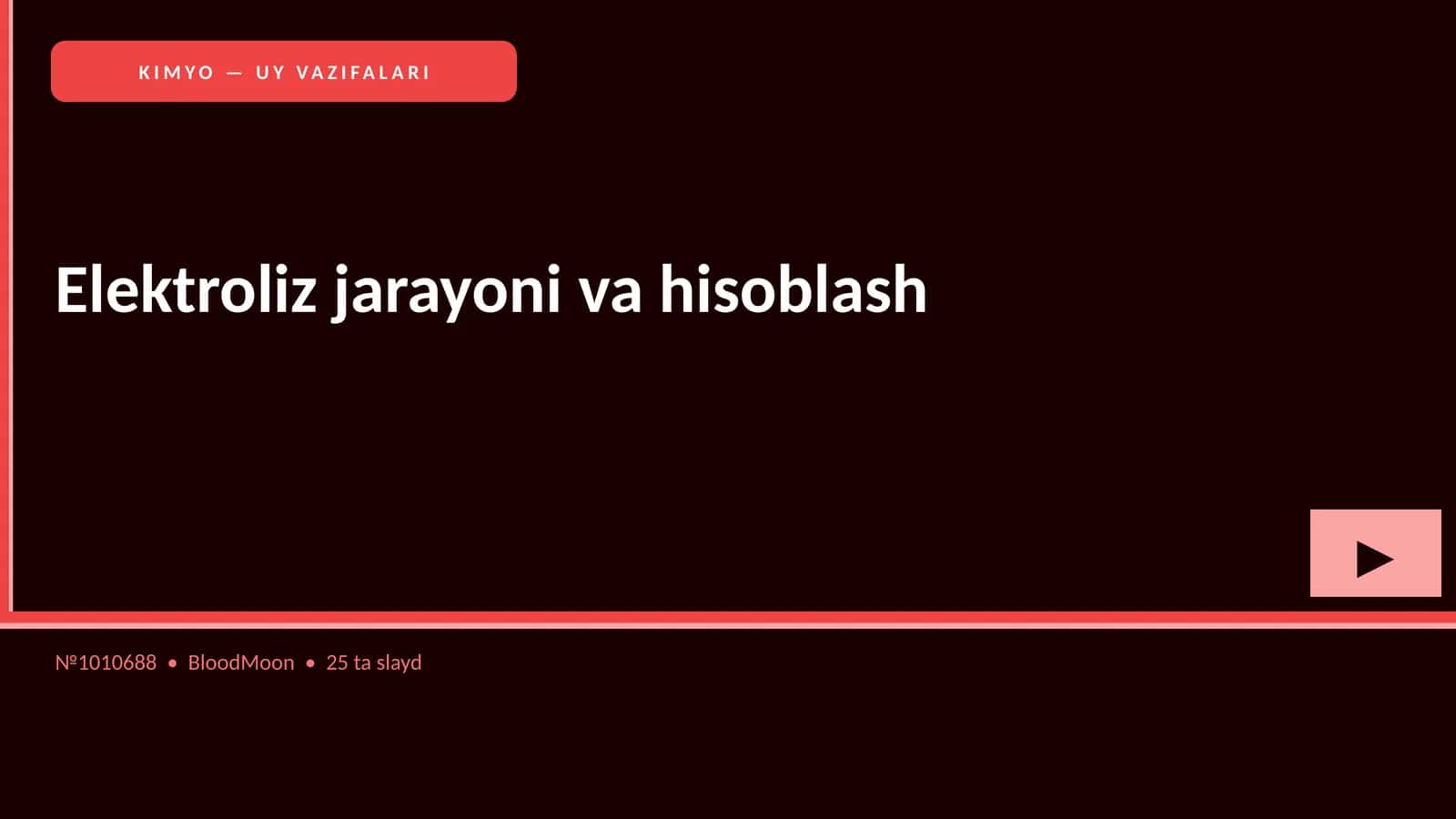 Elektroliz jarayoni va hisoblash