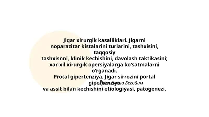 Jigar xirurgik kasalliklari