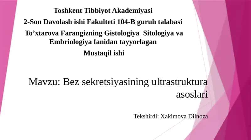 Bez sekretsiyasining ultrastruktura asoslari