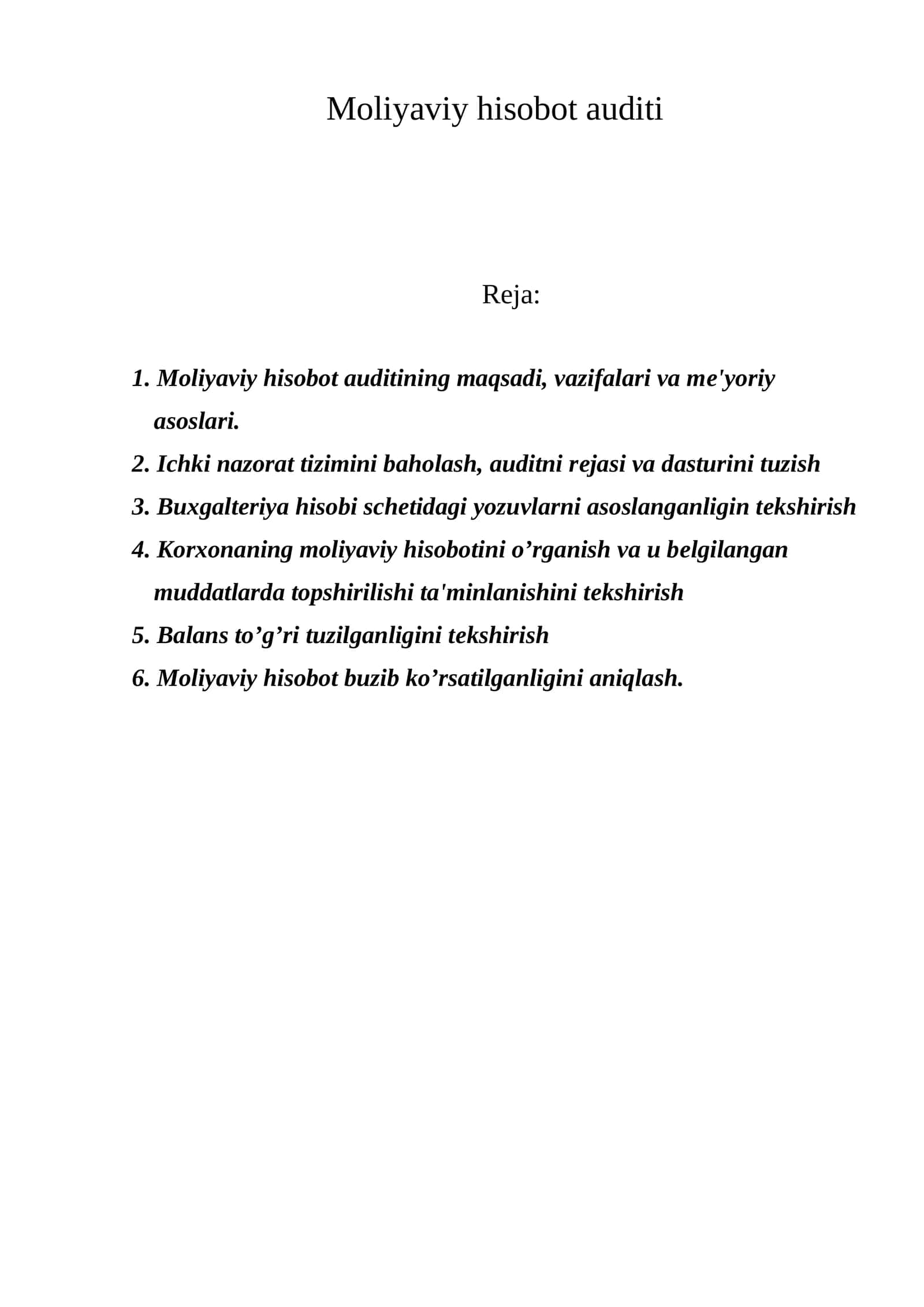 Moliyaviy hisobot auditi