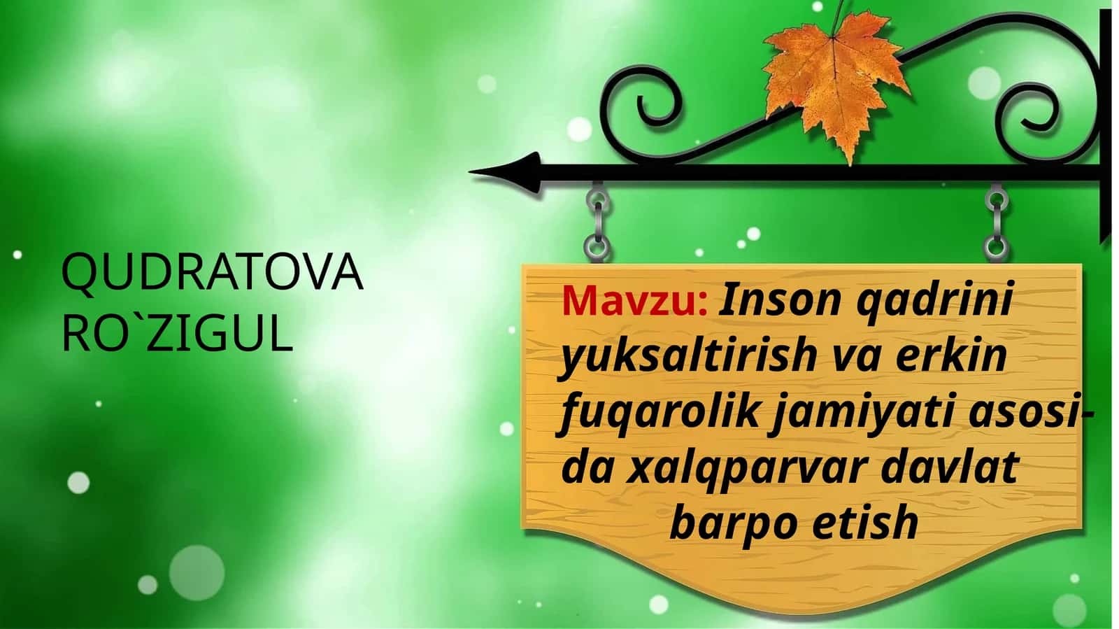 QUDRATOVA RO`ZIGUL