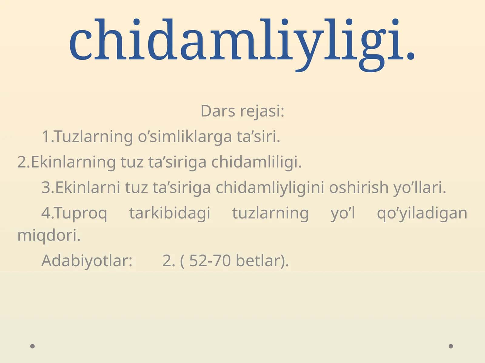 O'simliklarga tuz ta'siri