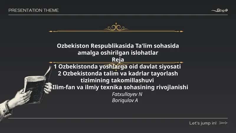 Ozbekiston Respublikasida Ta'lim sohasida amalga oshirilgan islohatlar