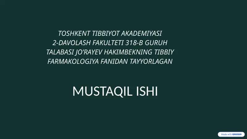 Jigar Faoliyatiga Ta'sir Etuvchi Vositalar va Gepatoprotektorlar