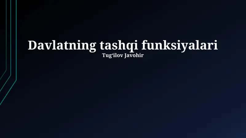 Davlatning tashqi funksiyalari