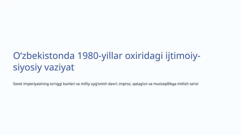 Sovet Tizimi Va Inqiroz
