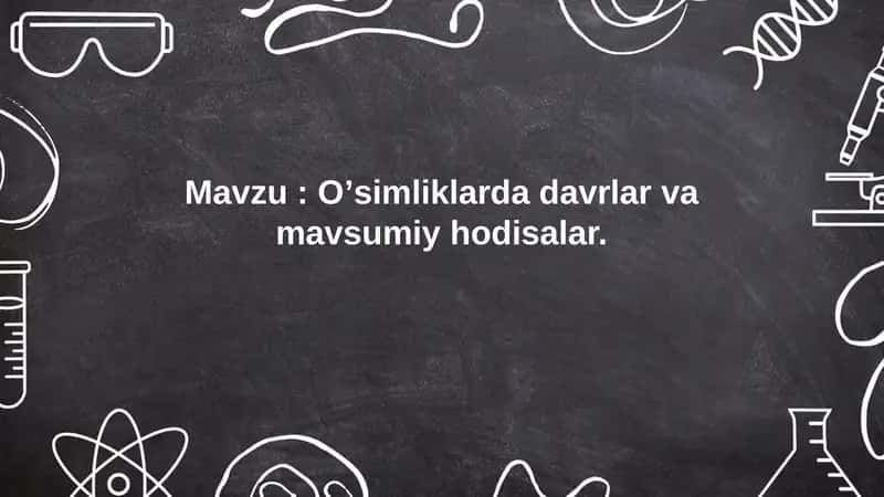Osimliklarda davrlar va mavsumiy hodisalar