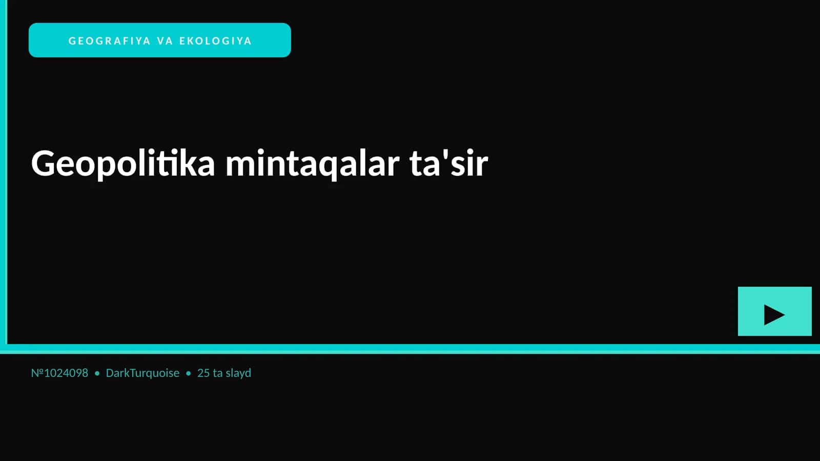 GEOGRAFIYA VA EKOLOGIYA