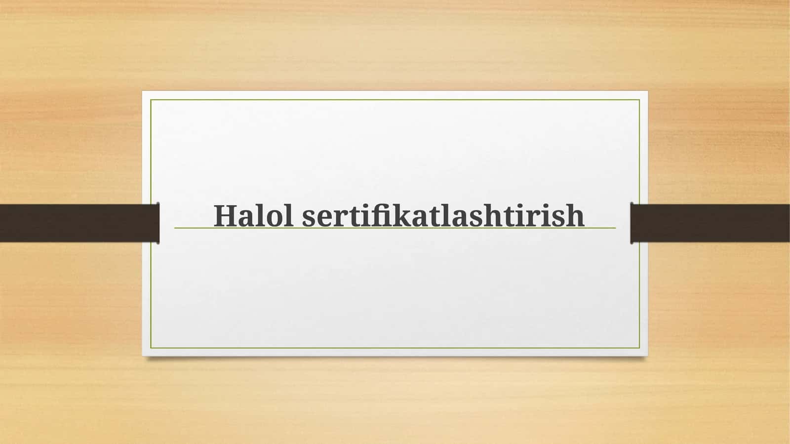 Halol sertifikatlashtirish