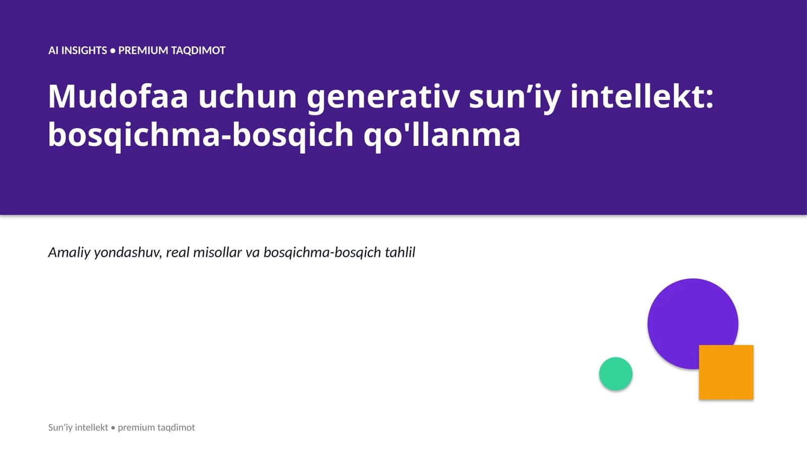 Mudofaa uchun generativ sunʼiy intellekt: bosqichma-bosqich qo'llanma