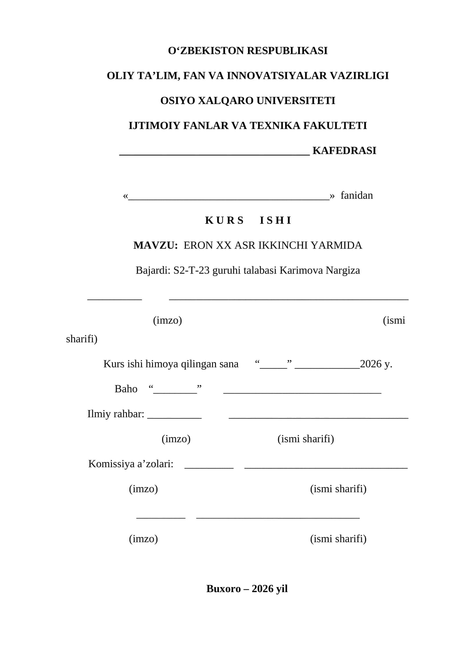 ERON XX ASR IKKINCHI YARMIDA
