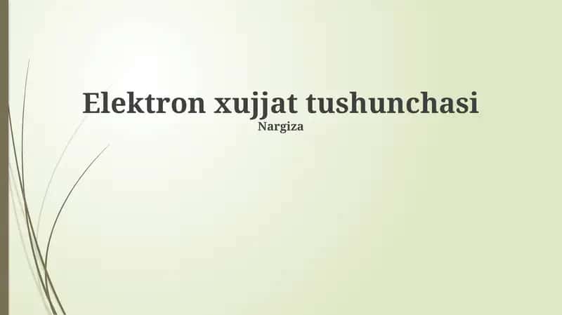 Elektron xujjat tushunchasi
