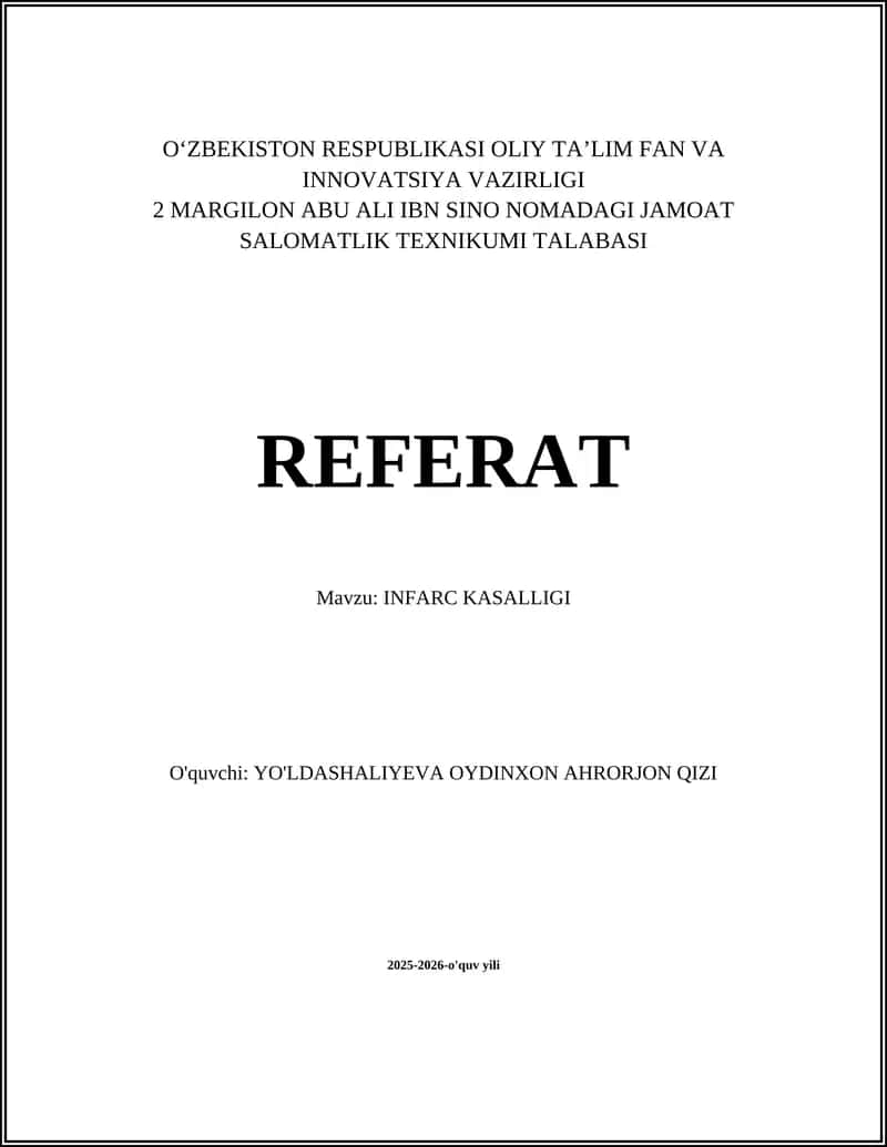 INFARC KASALLIGI