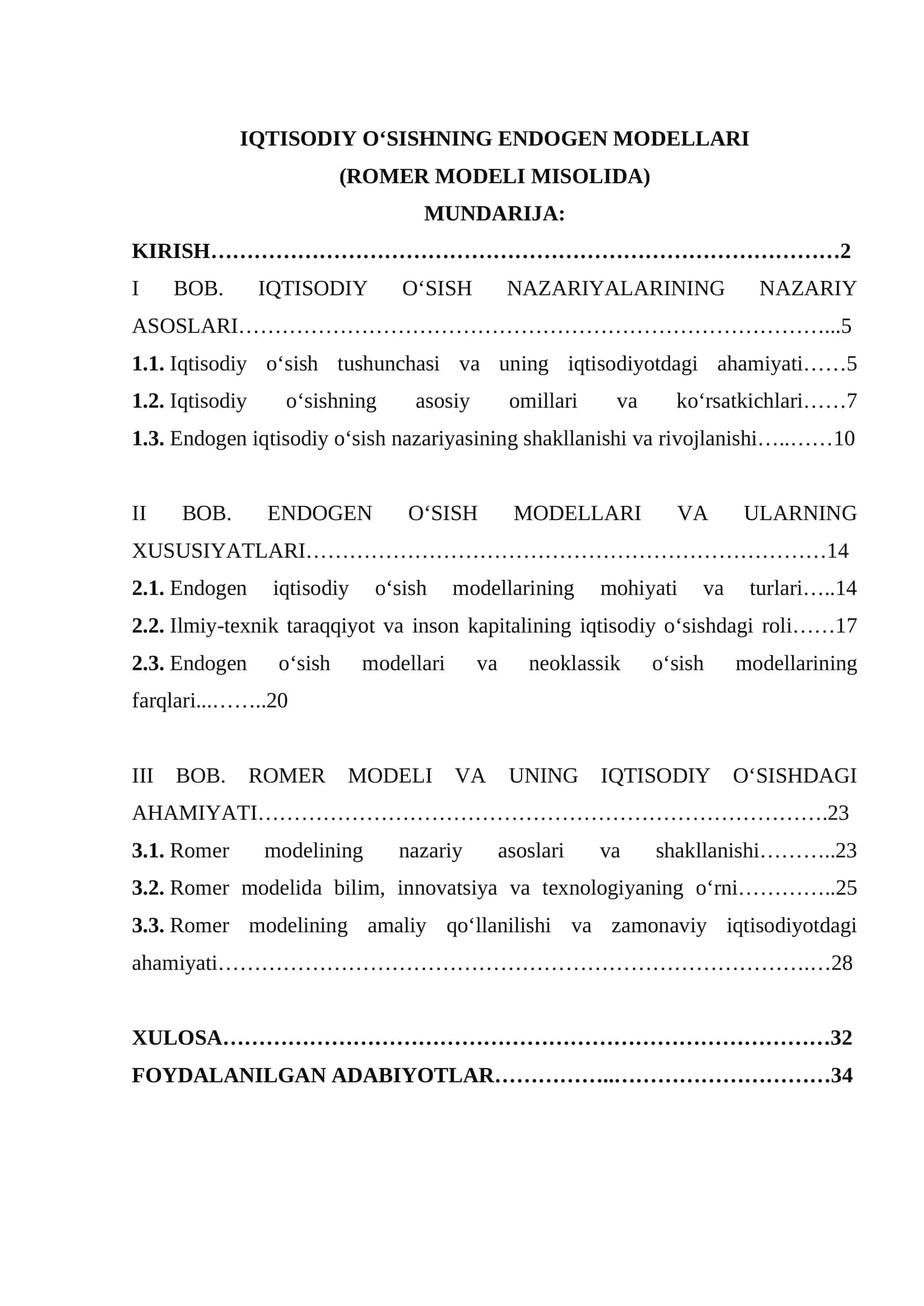 Romer modeli