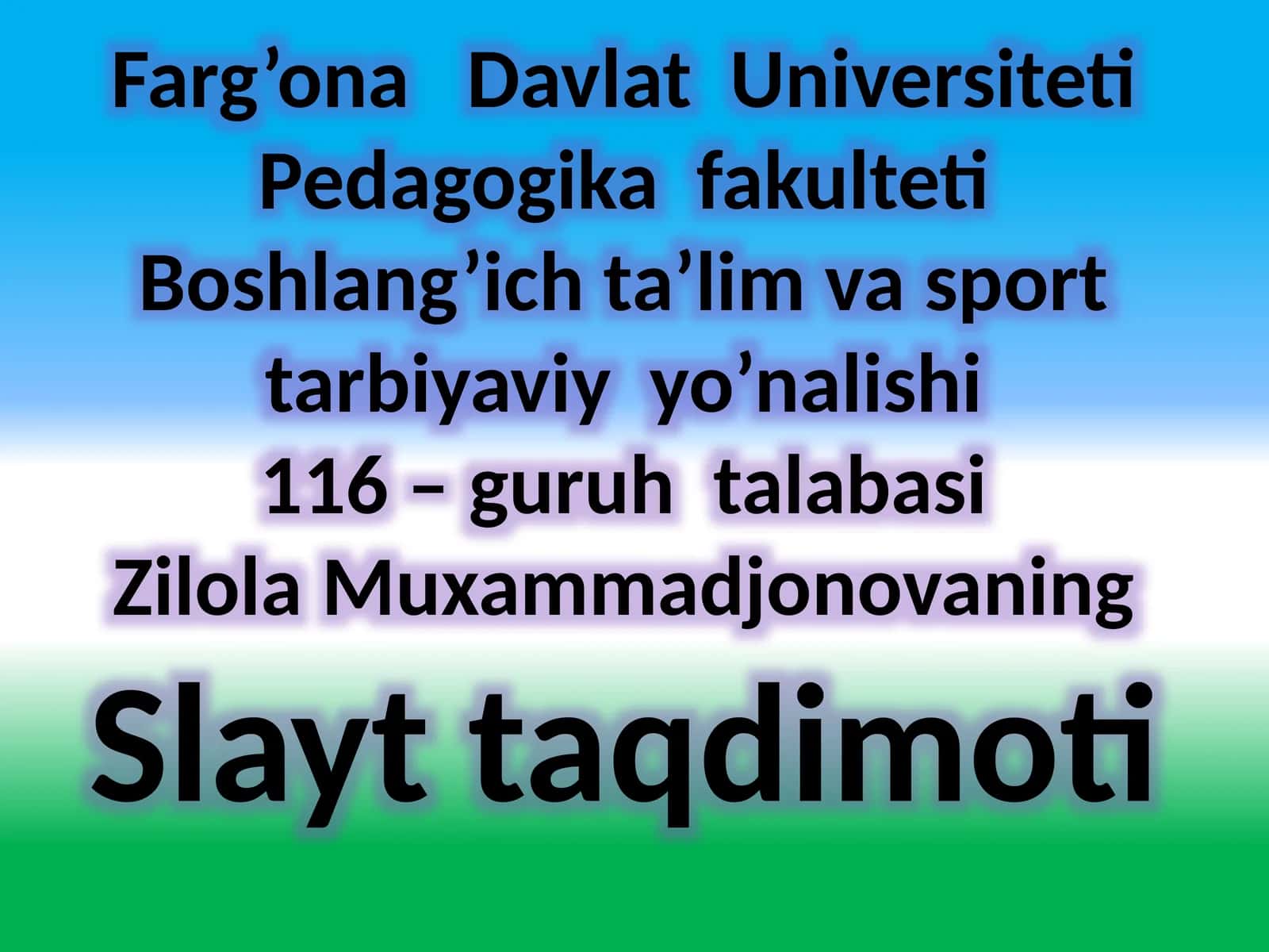 Slayt taqdimoti - Maydon tuchunchasi