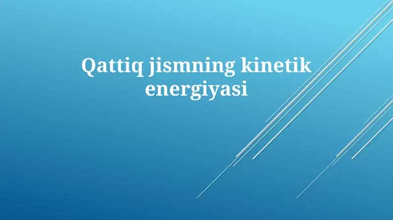 Kinetik energiya