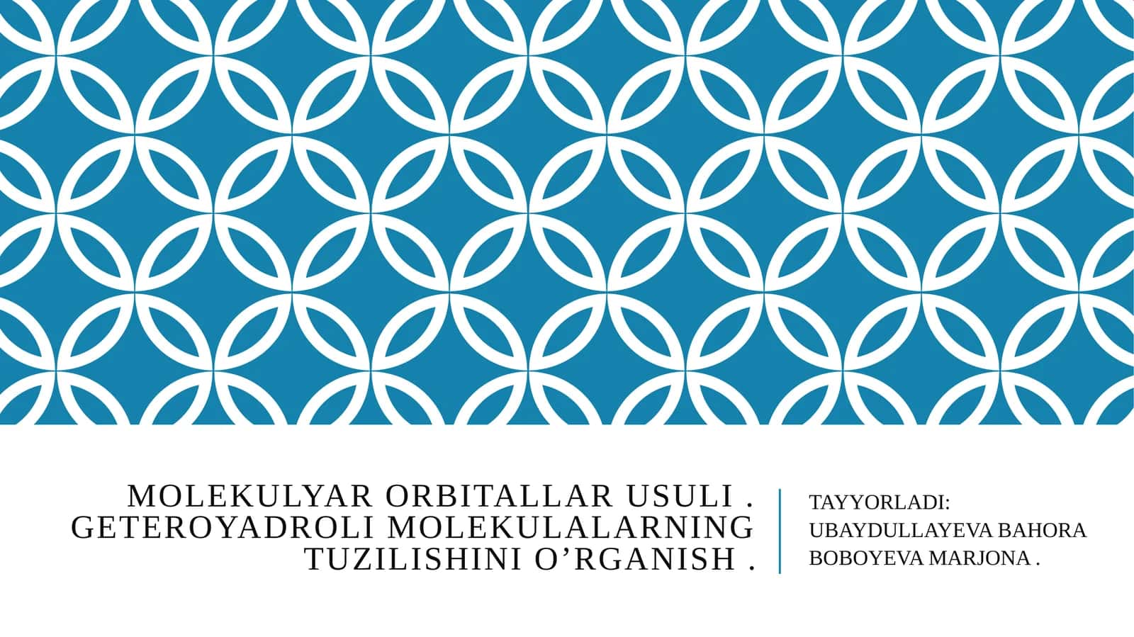 Molekulyarorbitallarusuli.Geteroyadrolimolekulalarningtuzilishinio’rganish