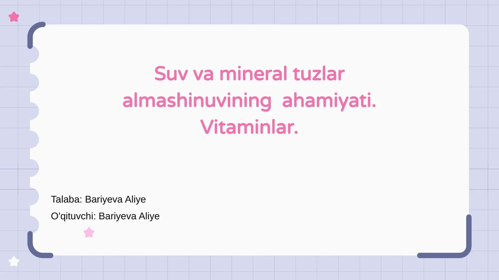 Suv va mineral tuzlar almashinuvi