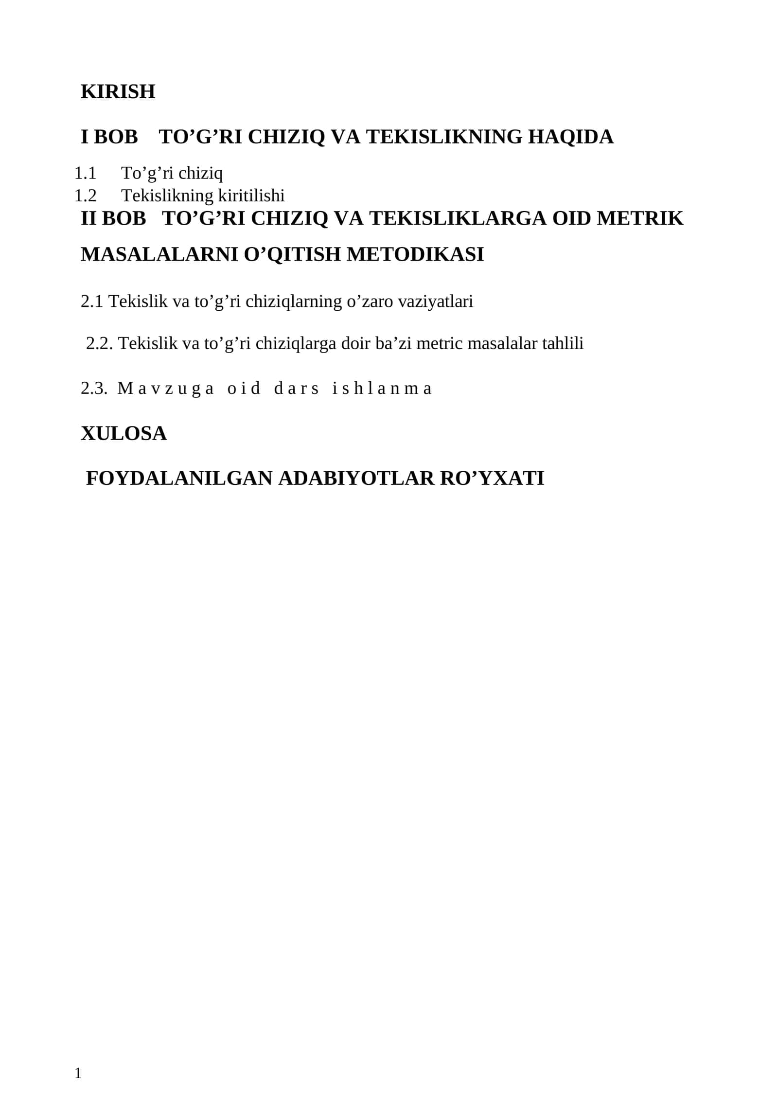 Metrik masalalar metodikasi