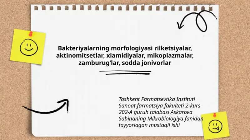 Mikrobiologiya fanidan tayyorlagan mustaqil ish