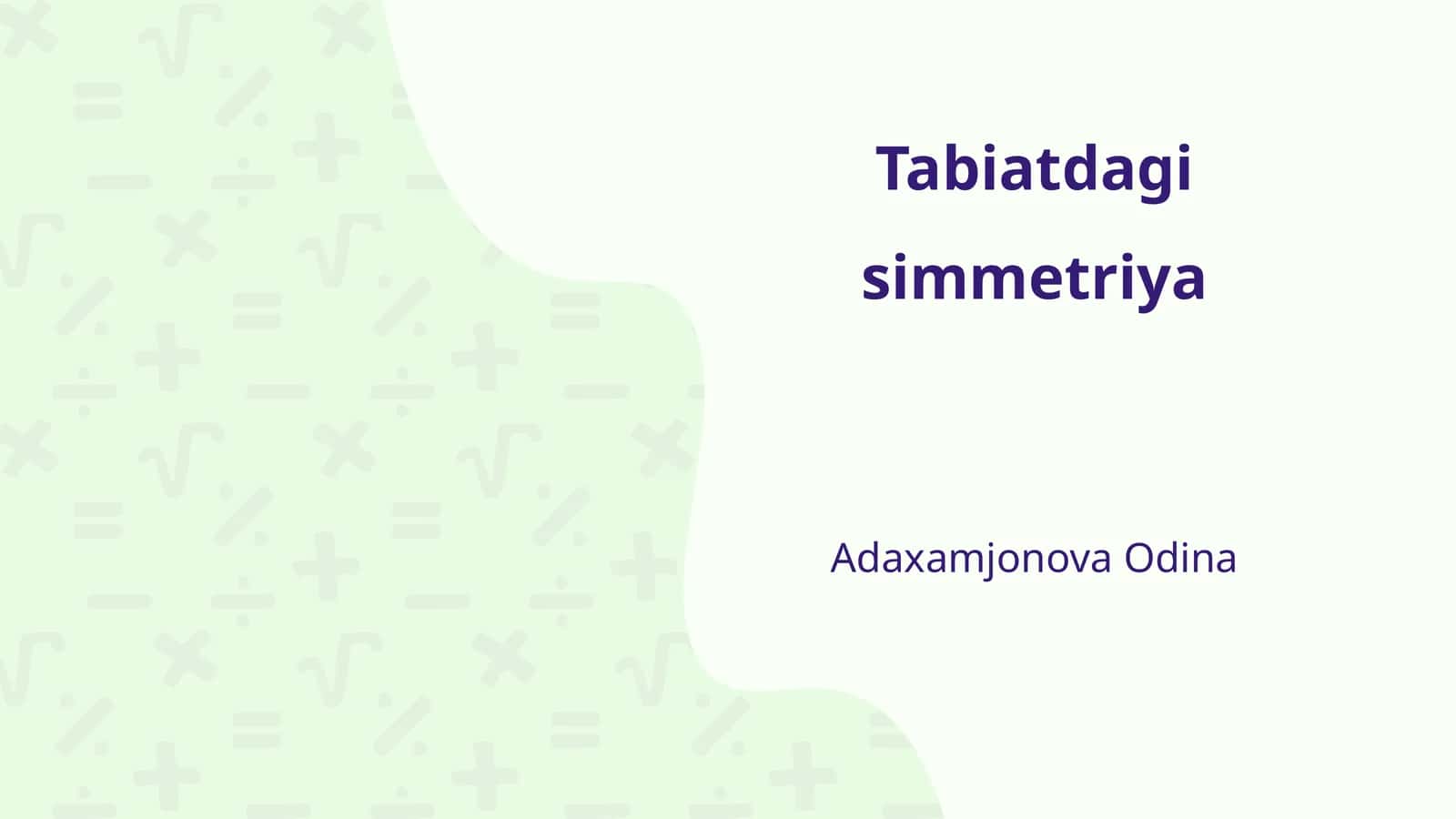 Tabiatdagi simmetriya