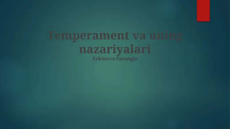 Temperament va uning nazariyalari