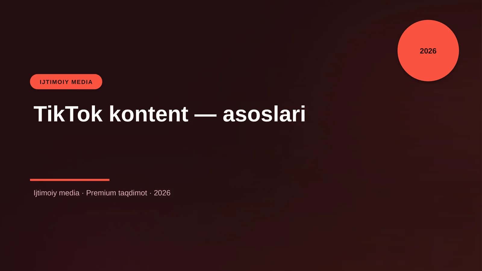 TikTok kontent — asoslari