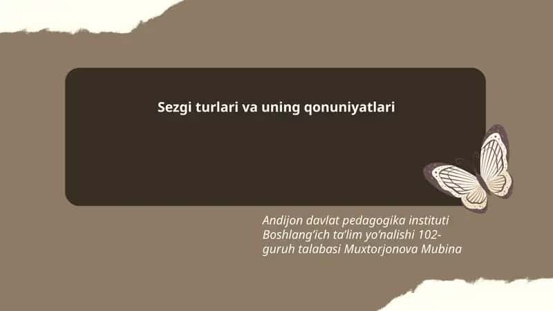 Sezgi turlari va uning qonuniyatlari