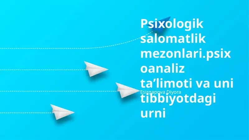 Psixologik Salomatlik Mezonlari