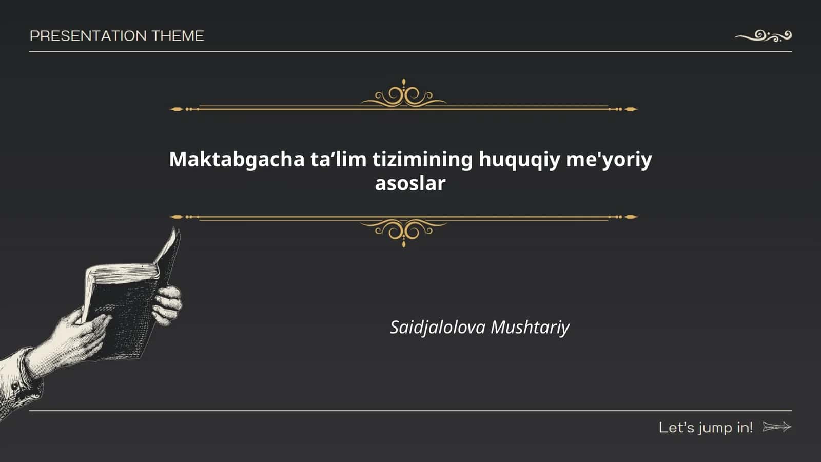 Maktabgacha taʼlim tizimining huquqiy me'yoriy asoslar