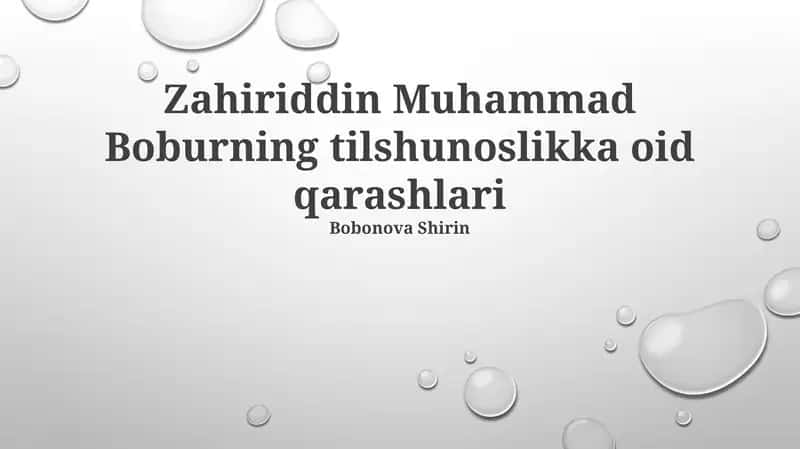 Boburning tilshunoslikka oid qarashlari