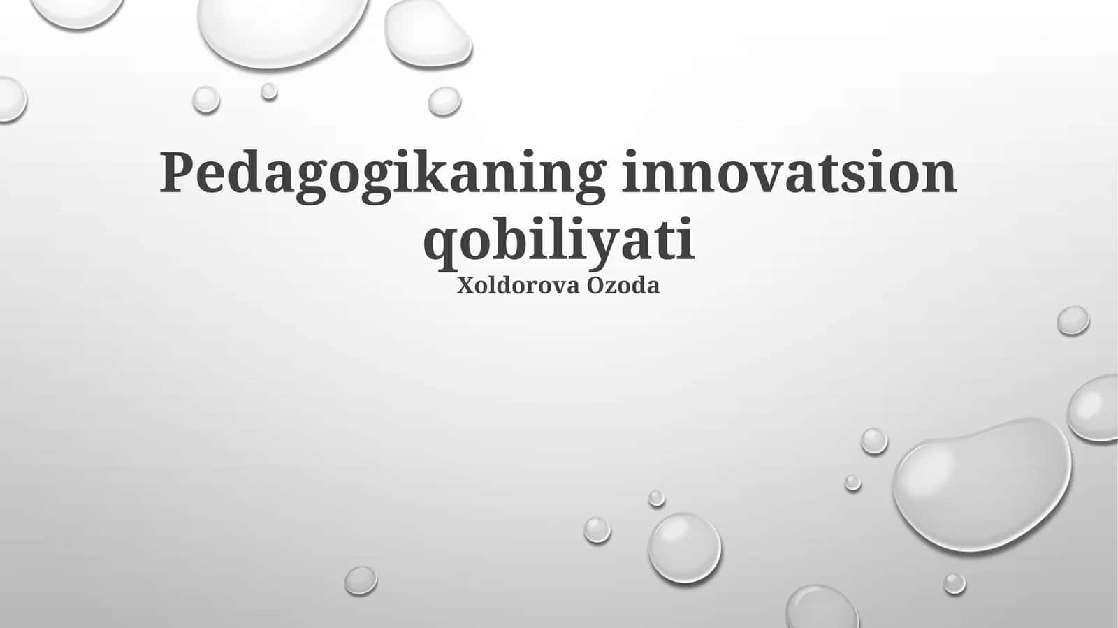Pedagogikaning innovatsion qobiliyati