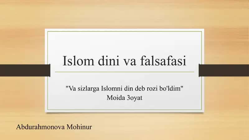 Islom dini va falsafasi