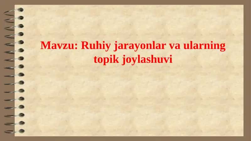 Ruhiy jarayonlar