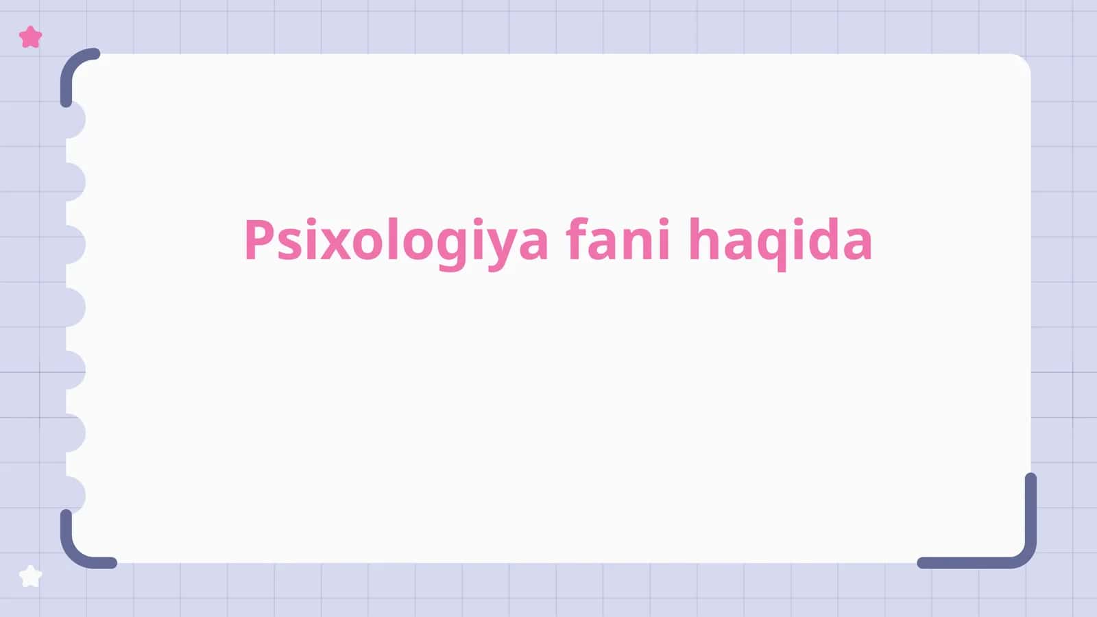 Psixologiya faniga kirish