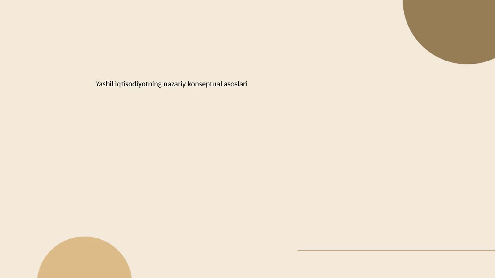 Yashil iqtisodiyotning nazariy konseptual asoslari