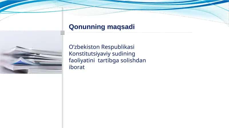 Qonunning maqsadi